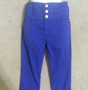Bright blue high waist sz 8 pinup cigarette pants